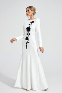 Wyverion White Diamond Maxi Dress