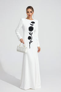 Wyverion White Diamond Maxi Dress