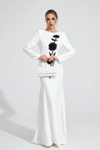 Wyverion White Diamond Maxi Dress