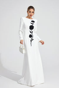 Wyverion White Diamond Maxi Dress