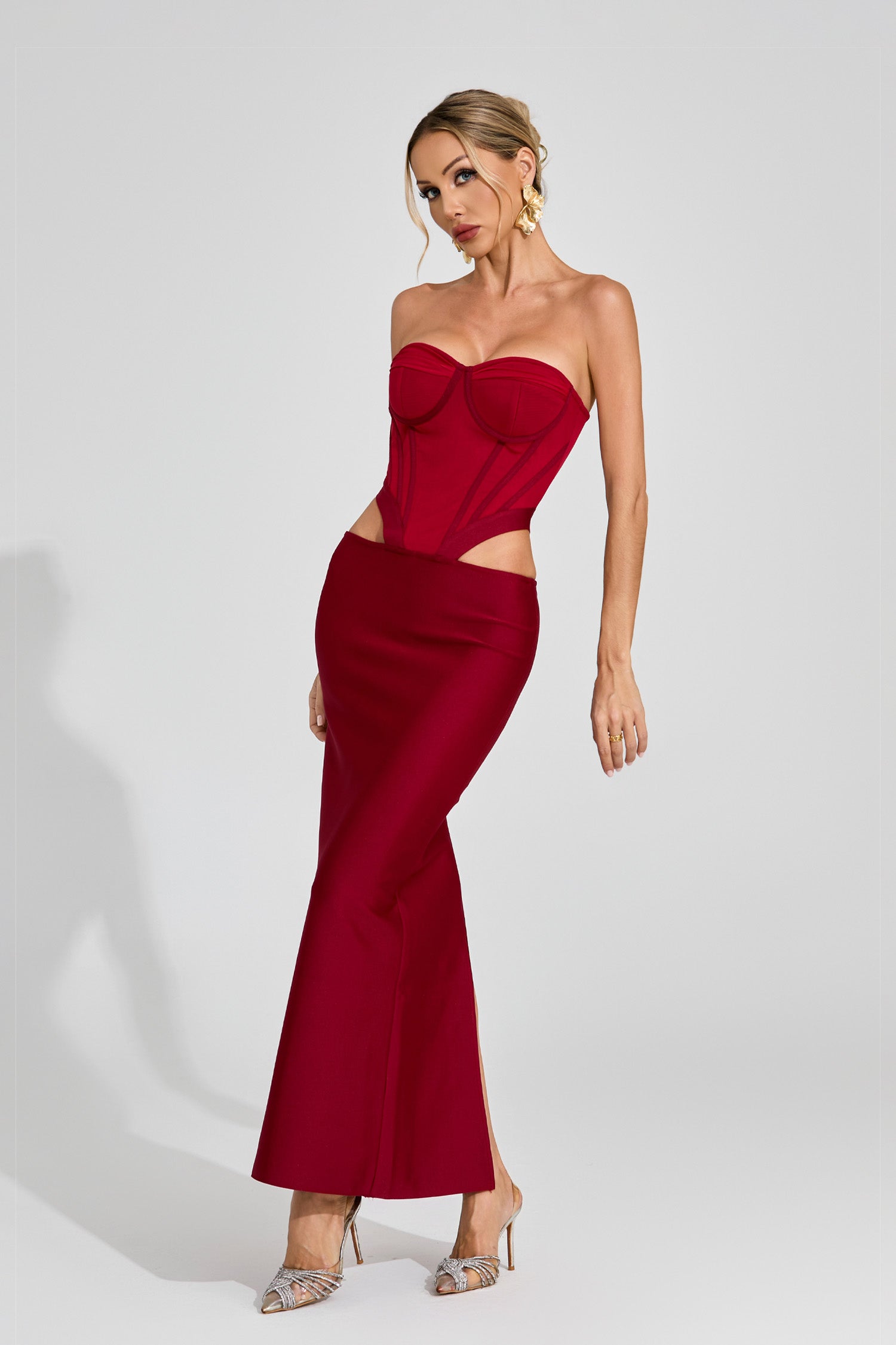Drythos Cutout Maxi Dress In Red