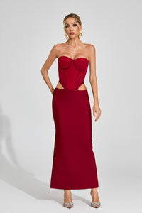 Drythos Cutout Maxi Dress In Red