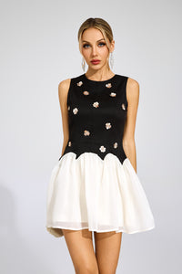 Faeldriel Sequins Sleeveless Mini Dress In Black