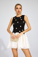 Faeldriel Sequins Sleeveless Mini Dress In Black