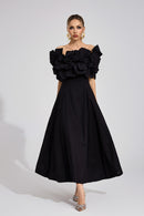 Seldraven Black Floral Maxi Dress