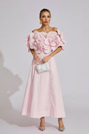 Seldraven Pink Floral Maxi Dress