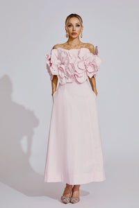 Seldraven Pink Floral Maxi Dress