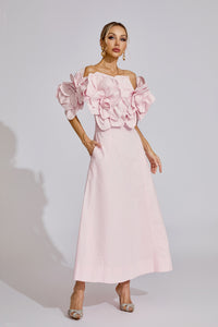 Seldraven Pink Floral Maxi Dress