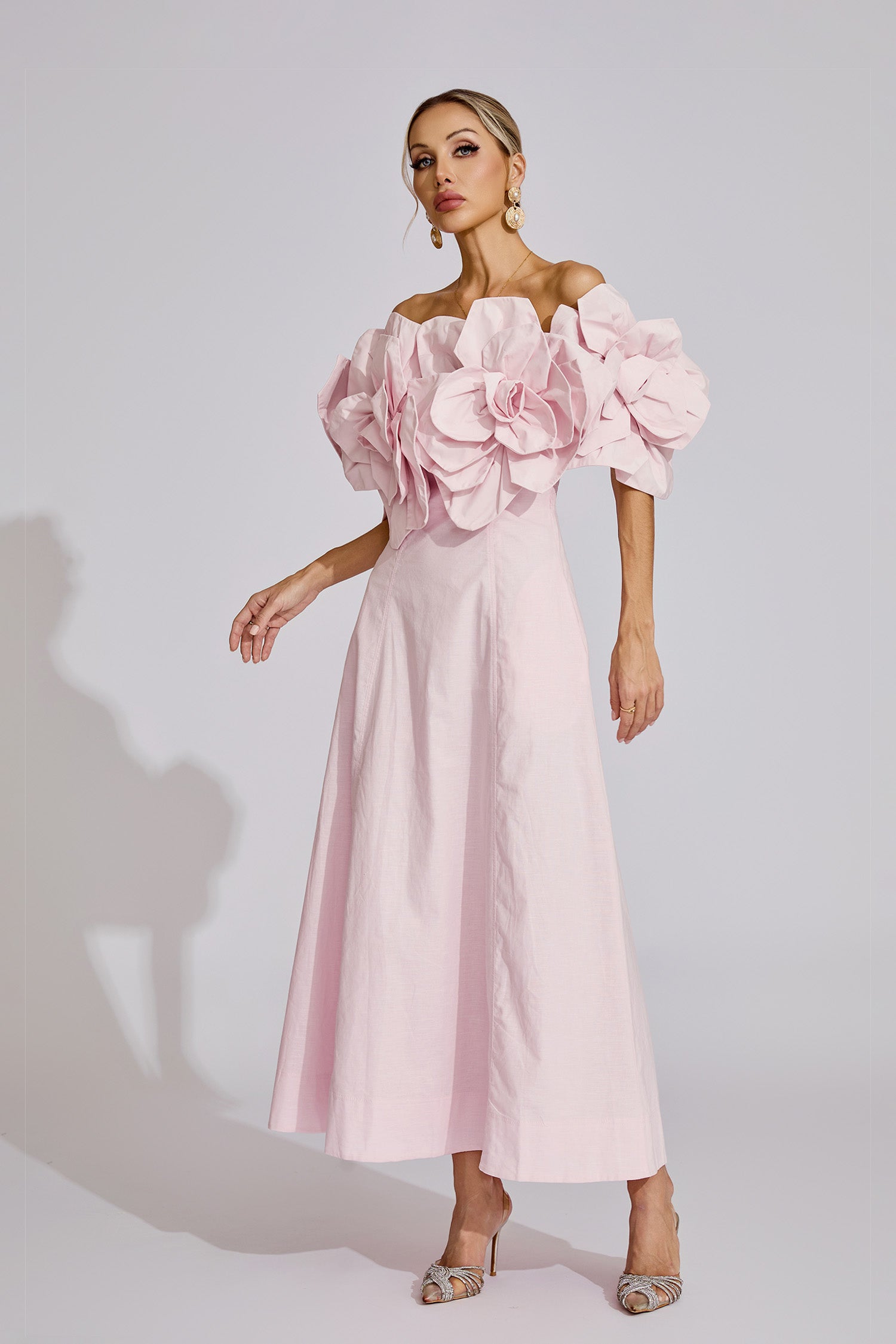Seldraven Pink Floral Maxi Dress