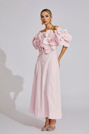 Seldraven Pink Floral Maxi Dress