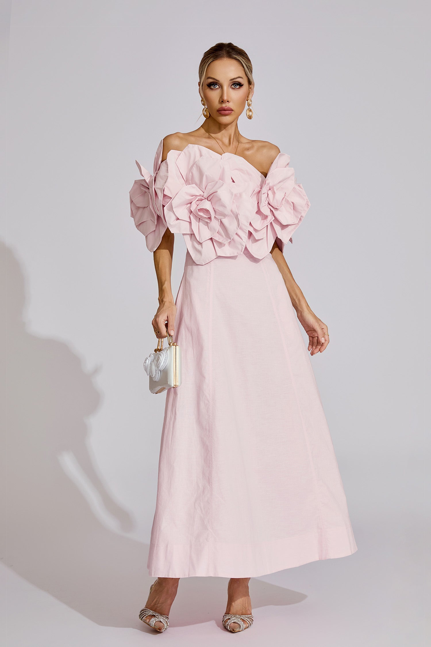 Seldraven Pink Floral Maxi Dress