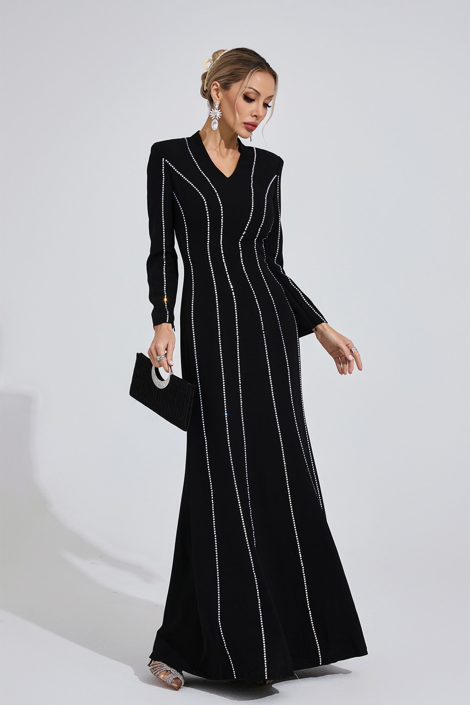 Saelvion Black Diamond Maxi Dress