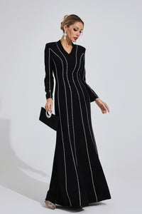 Saelvion Black Diamond Maxi Dress