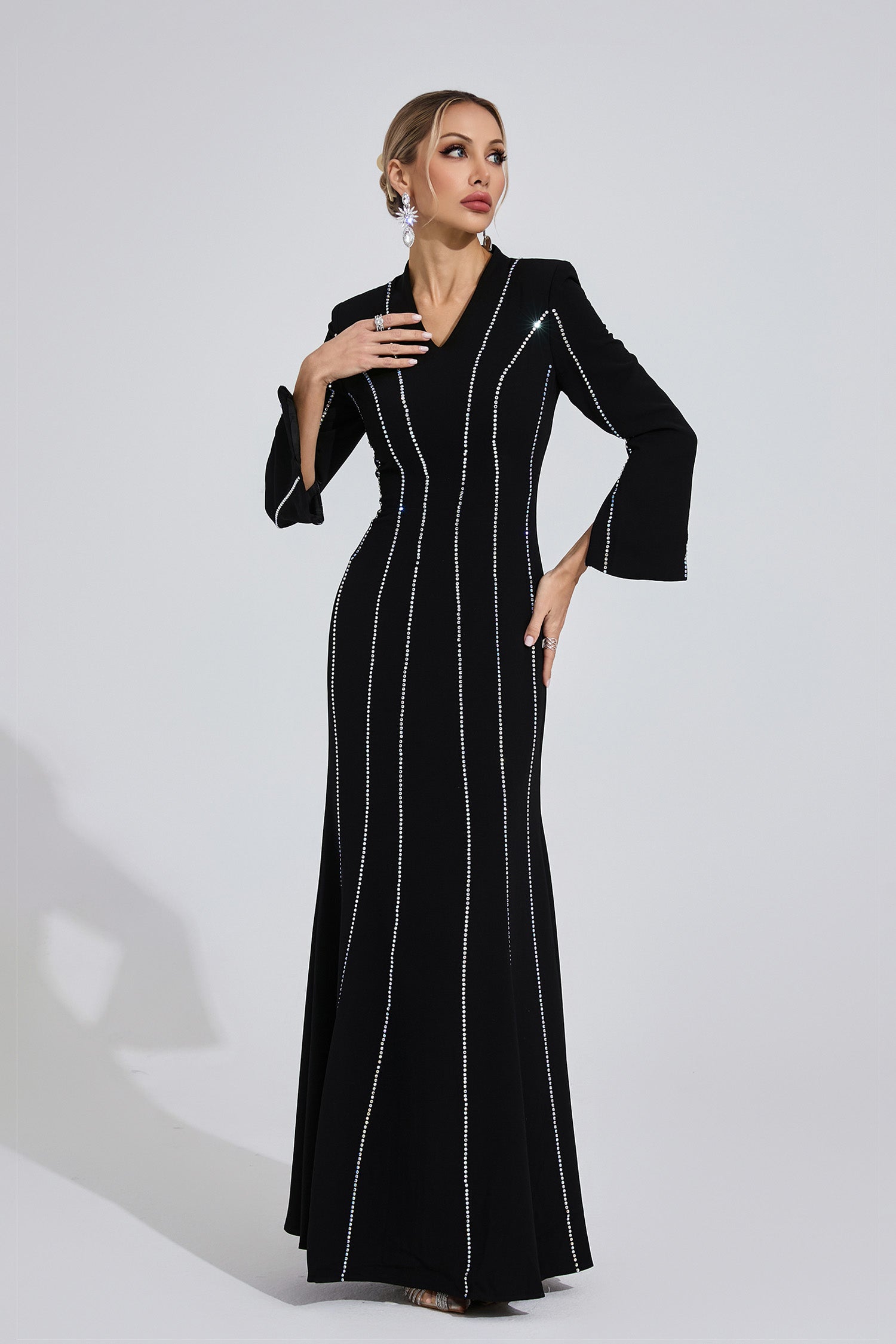 Saelvion Black Diamond Maxi Dress