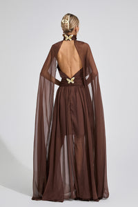 Taevorin Brown Royal Maxi Dress