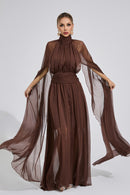 Taevorin Brown Royal Maxi Dress