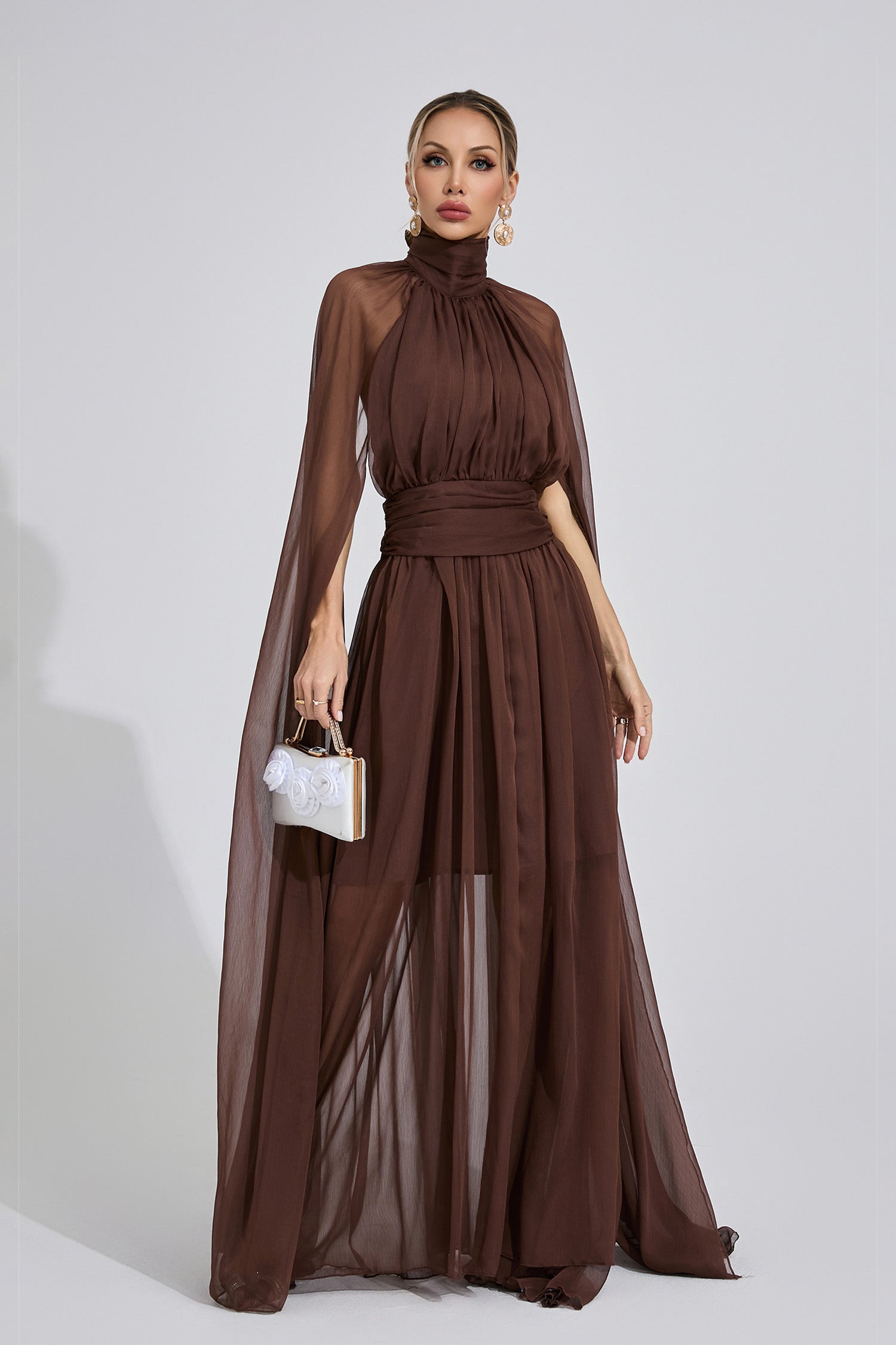 Taevorin Brown Royal Maxi Dress