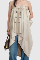 Caldren Strapless Belted Trench Mini Dress