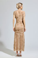 Ilyndor Apricot Bodycon Maxi Dress