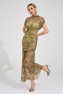 Ilyndor Green Bodycon Maxi Dress