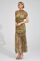 Ilyndor Green Bodycon Maxi Dress