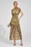 Ilyndor Green Bodycon Maxi Dress
