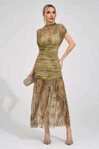 Ilyndor Green Bodycon Maxi Dress
