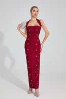 Rebekka Halter Maxi Dress In Red