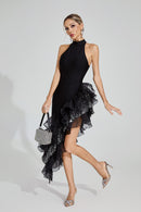 Vethara Ruffle Maxi Dress In Black