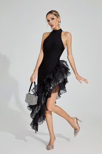 Vethara Ruffle Maxi Dress In Black