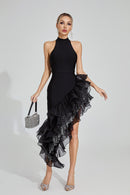Vethara Ruffle Maxi Dress In Black