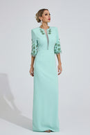 Pyrelith Mint Green Beaded Maxi Dress