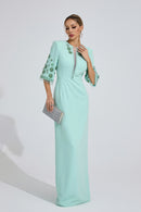 Pyrelith Mint Green Beaded Maxi Dress