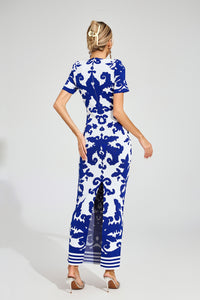 Elyxra Bandage Maxi Dress In Blue