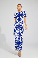 Elyxra Bandage Maxi Dress In Blue