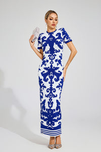Elyxra Bandage Maxi Dress In Blue