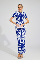 Elyxra Bandage Maxi Dress In Blue