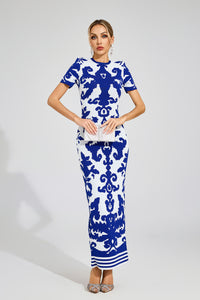 Elyxra Bandage Maxi Dress In Blue