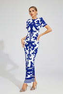 Elyxra Bandage Maxi Dress In Blue