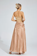 Daldriel Halter Maxi Dress In Champagne