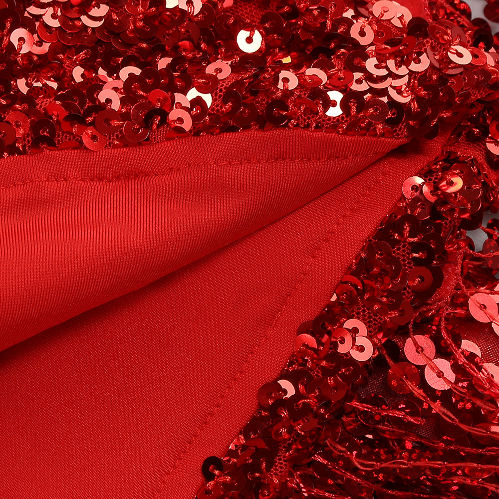 Spiral Crystal-Embellished Bow Corset Mini Dress