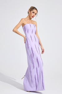 Yorvethic Violet Floral Maxi Dress