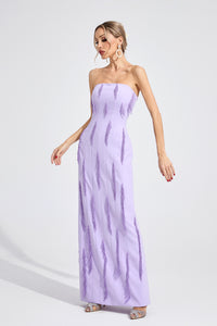 Yorvethic Violet Floral Maxi Dress
