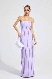 Yorvethic Violet Floral Maxi Dress