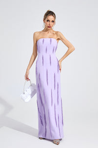 Yorvethic Violet Floral Maxi Dress