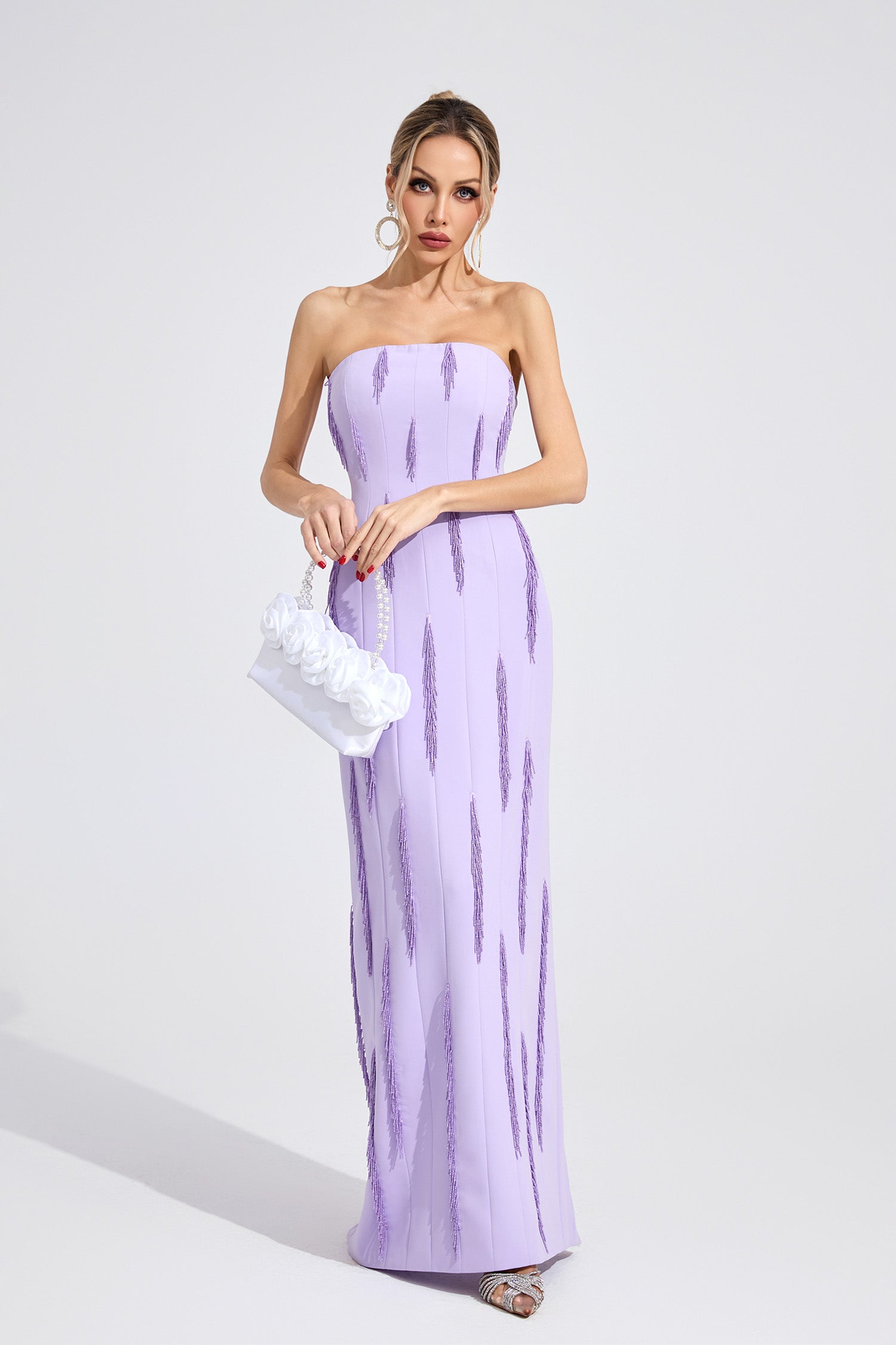 Yorvethic Violet Floral Maxi Dress