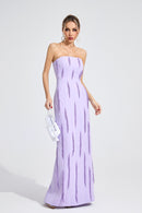 Yorvethic Violet Floral Maxi Dress