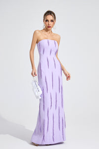 Yorvethic Violet Floral Maxi Dress