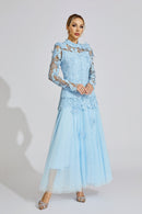 Eryna Blue Embroidered Two Piece Set