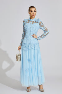 Eryna Blue Embroidered Two Piece Set